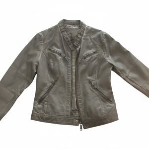 Macys M Studio Faux Leather Gray jacket medium